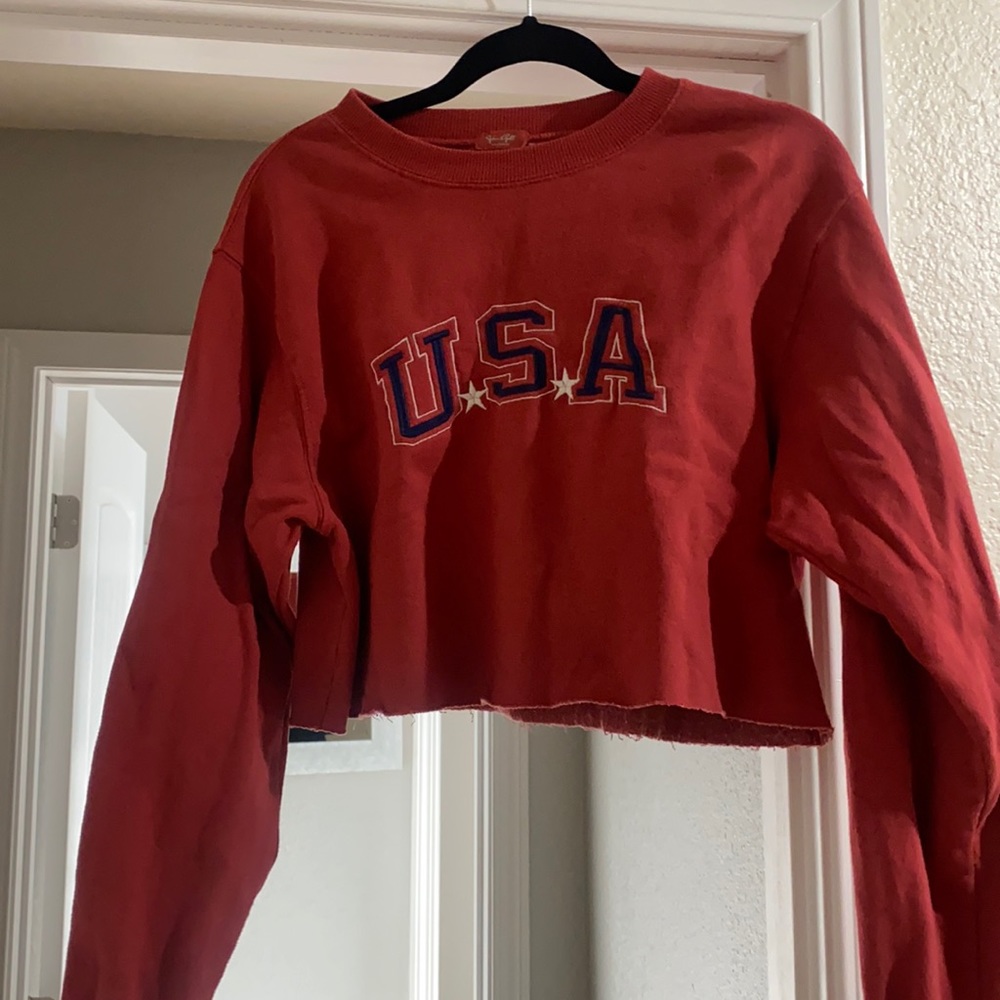 John Galt crop USA sweatshirt